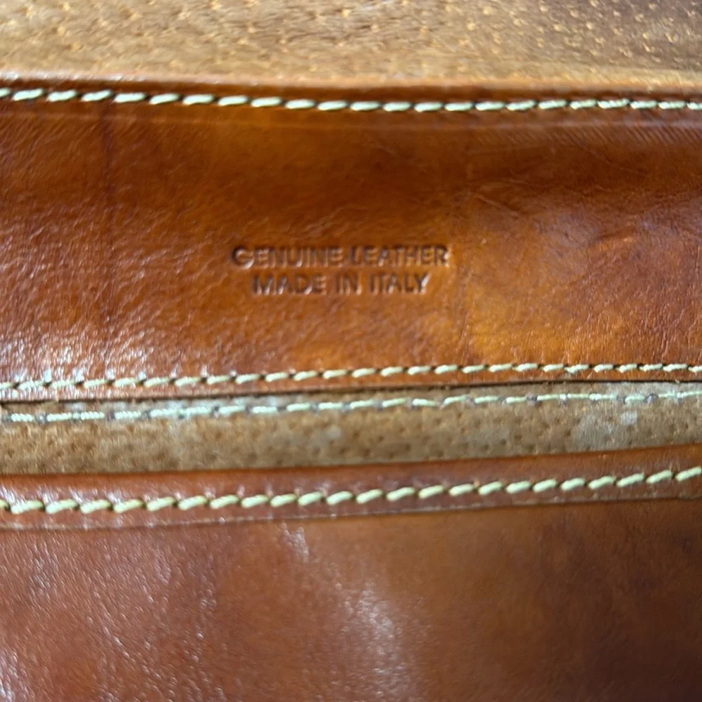 Manufactus Full Grain CalfSkin Italian Leather Slim Briefcase Brown Luxury